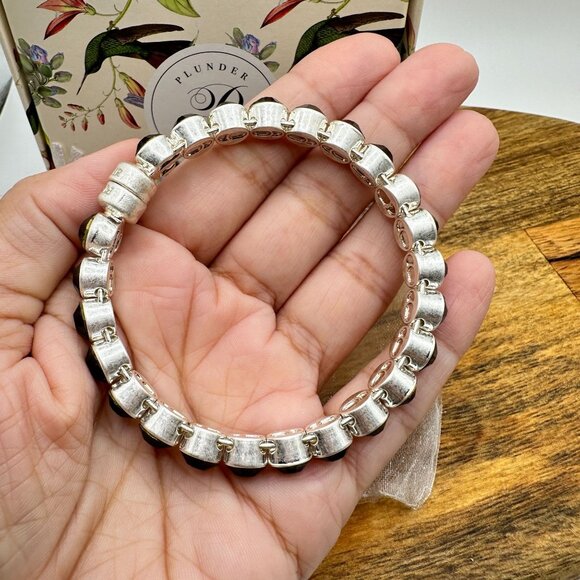 Plunder Design Essie Bracelet With Black Gemstones & Silver Accents - Picture 7 of 8